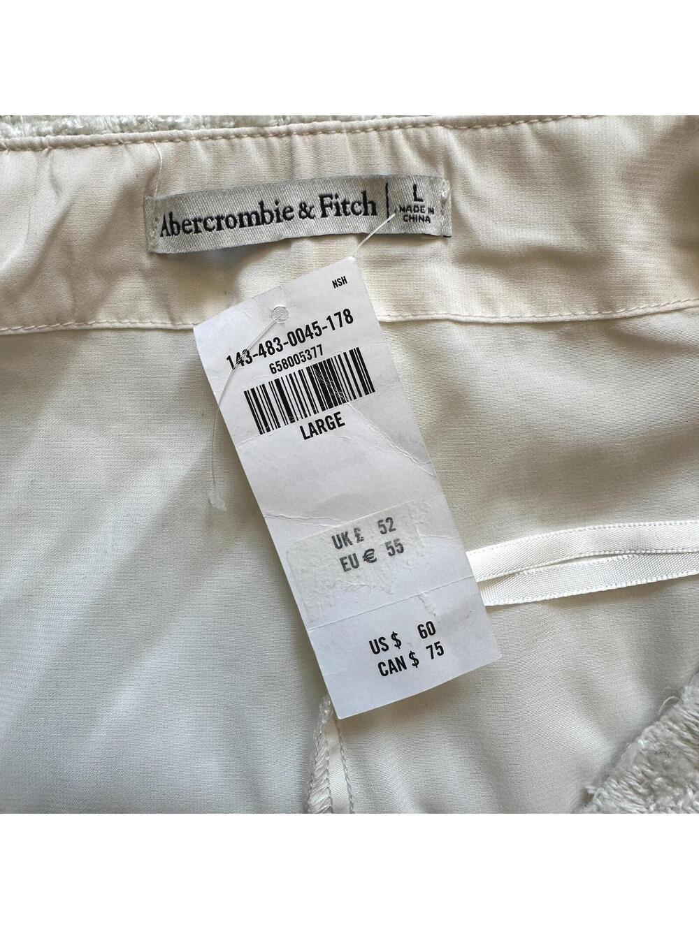 Abercrombie Tweed Mini Skirt/Skort Cream Lined Womens Large NWT Preppy Coquette - Picture 5 of 7